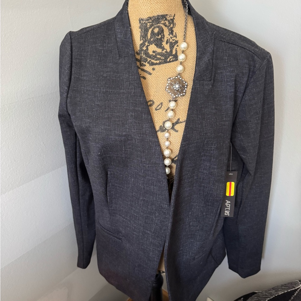 Apt. 9 Black Blazer Contemporary Suit Jacket